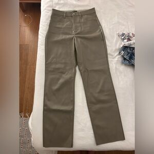 Faux Leather Pants in Taupe